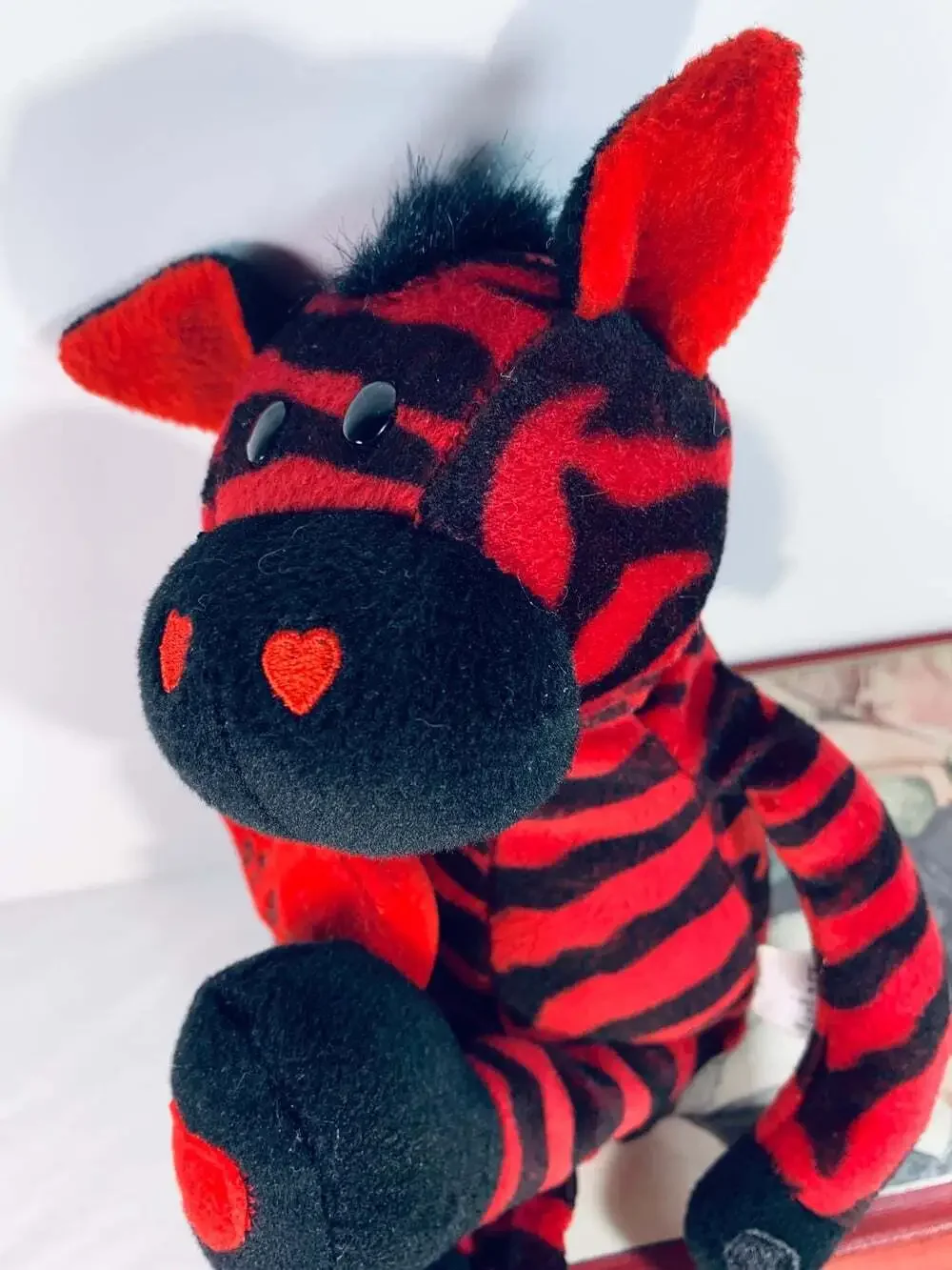 Red and black striped Zebra Wild about You plush Burton & Burton Valentines